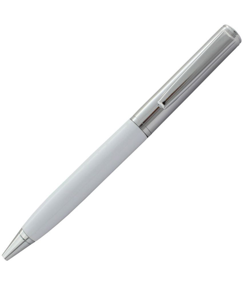     			KK CROSI Premium Metal Pen in White Colour Body Ball Pen