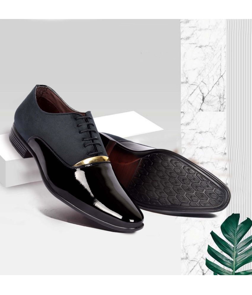     			Aadi Derby Black Formal Shoes