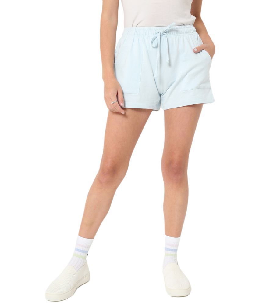 Buy Bewakoof Cotton Hot Pants - Blue 