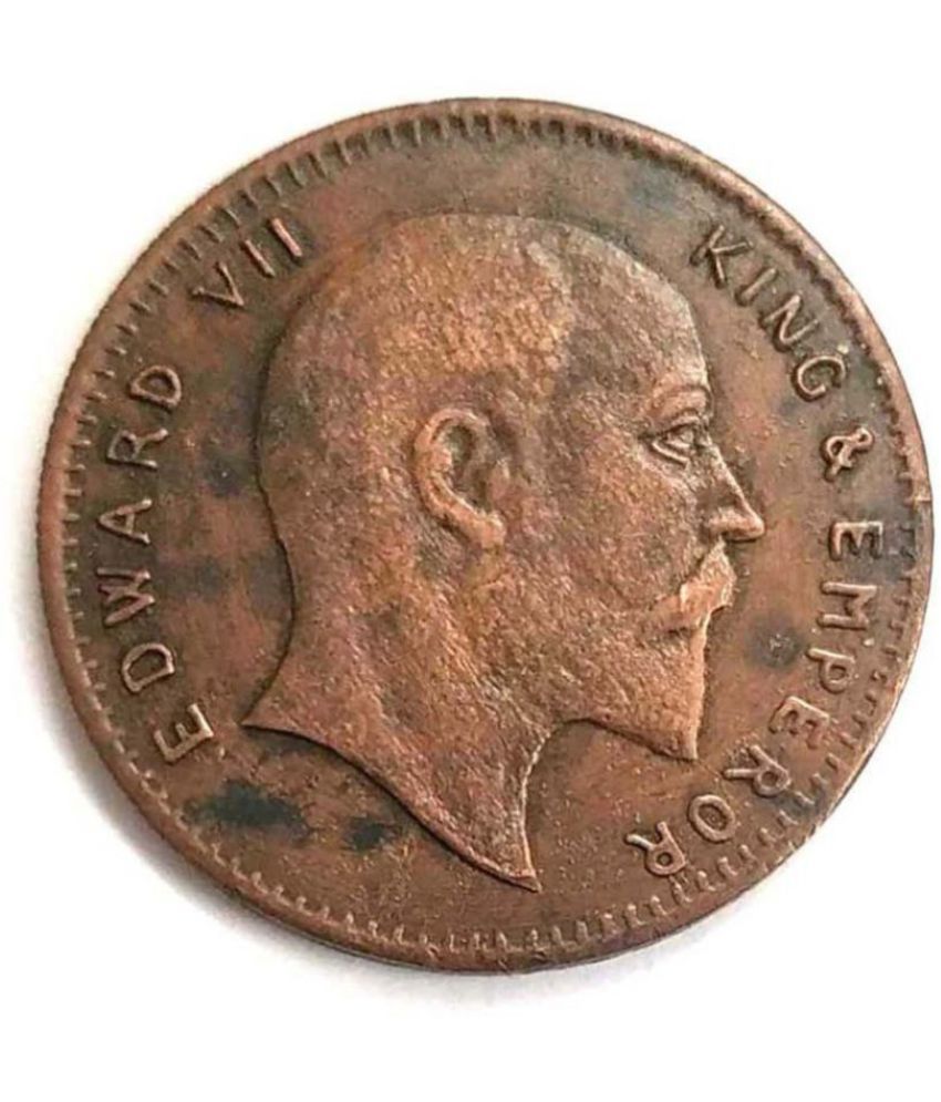     			E.I.C. UK One Anna Big Copper Coin Edward VII King & Emperor Year 1818 Weight 50 Gram