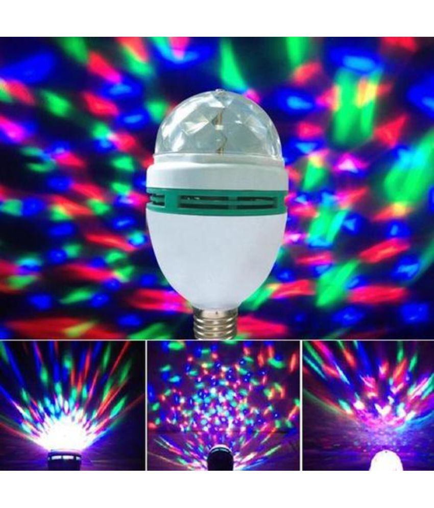     			Premier Lights 360 Degree LED Crystal Rotating Bulb Magic Disco LED Light 5W LED Bulbs Dimmable - Pack of 1