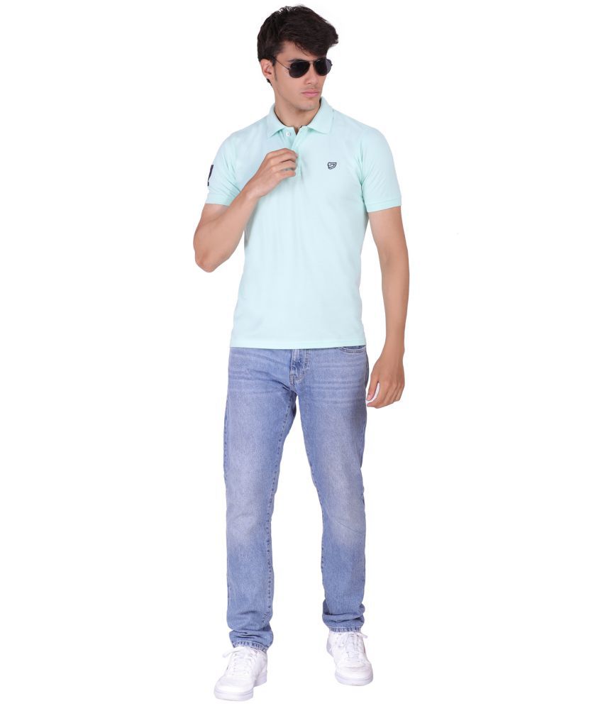     			SAM AND JACK Green Polyester Cotton Plain Polo T Shirt Single Pack