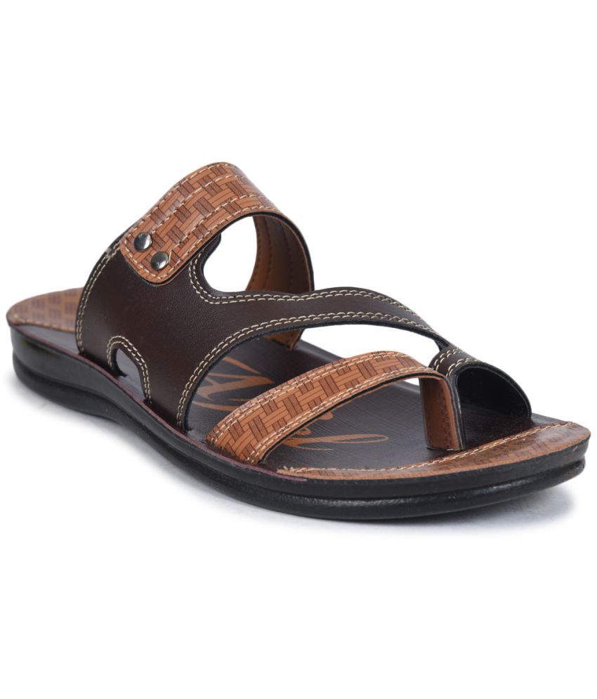     			Ajanta Brown Flip Flops