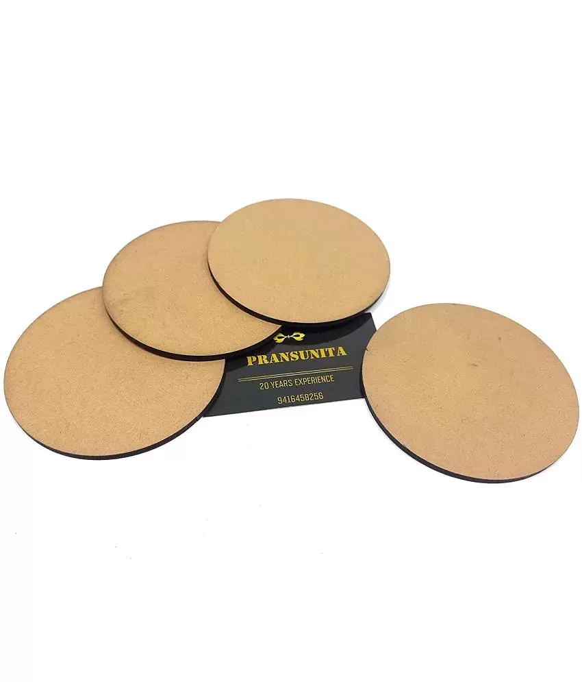 Wood Circles for Crafts, 24-Count Unfinished Wooden Round Disc Cutouts, 4 Inches in Diameter