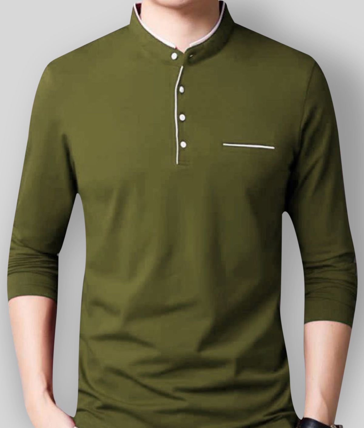 AUSK - Green Cotton Blend Regular Fit Men's T-Shirt ( Pack of 1 )