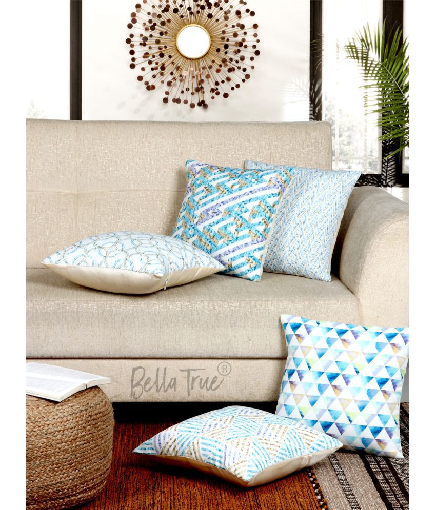     			HOMETALES - Set of 5 Cushion Covers Abstract Themed