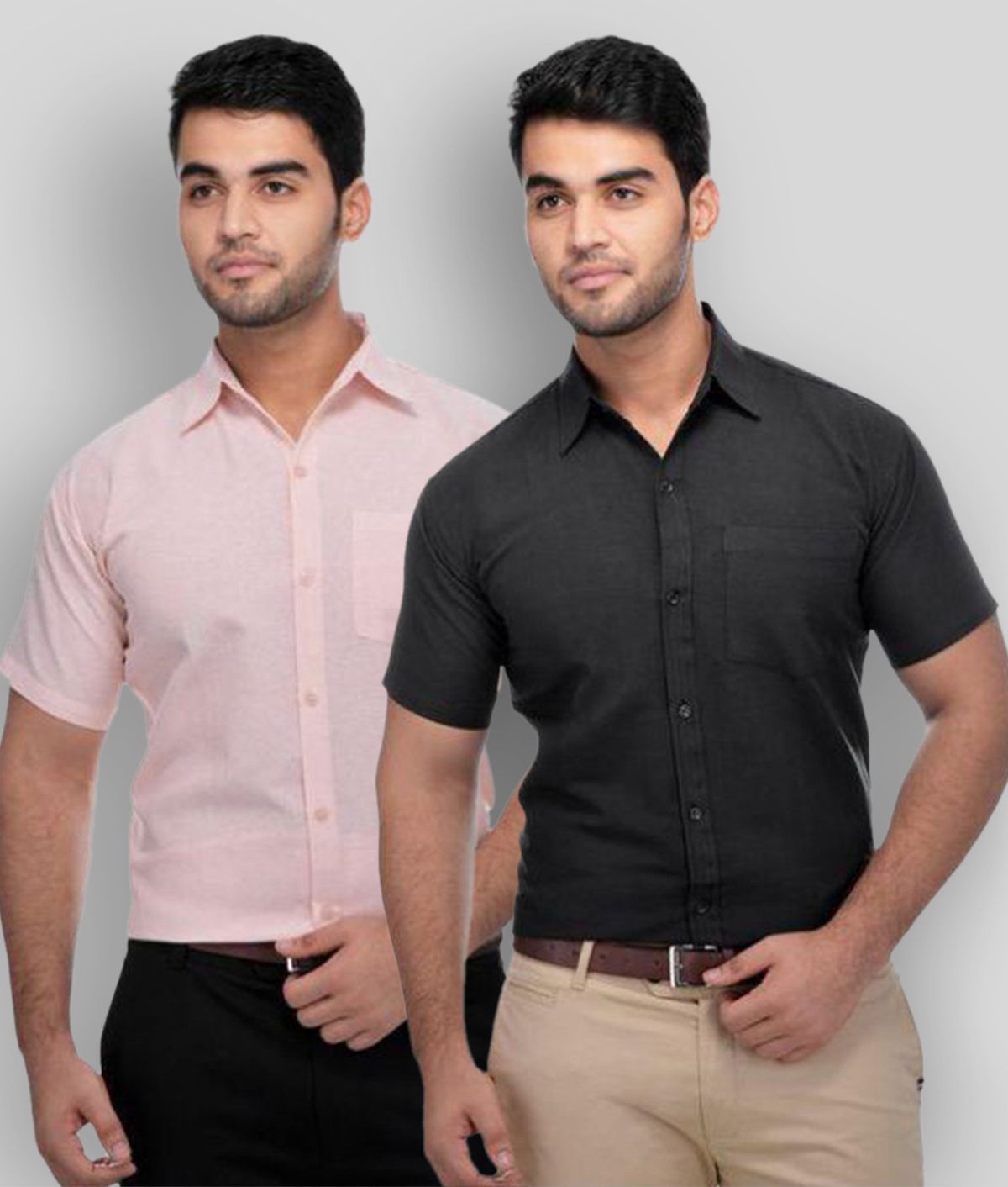     			DESHBANDHU DBK - Multicolor Cotton Regular Fit Men's Formal Shirt (Pack of 2)