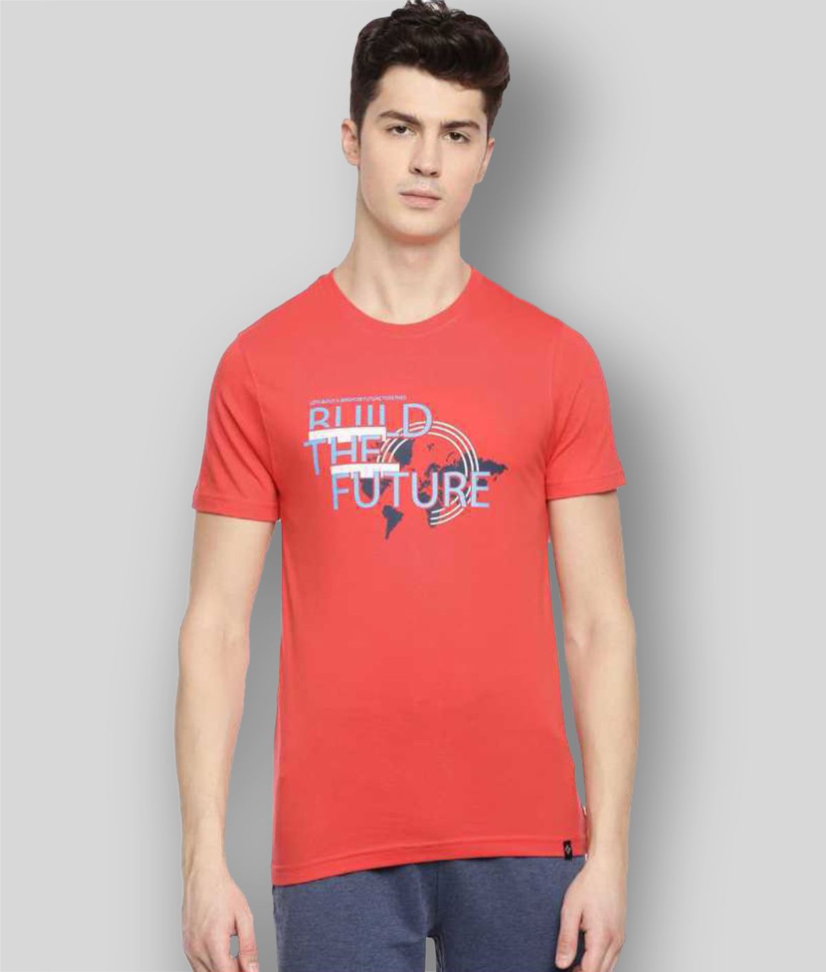     			Dollar - Red Cotton Blend Regular Fit Men's T-Shirt ( Pack of 1 )