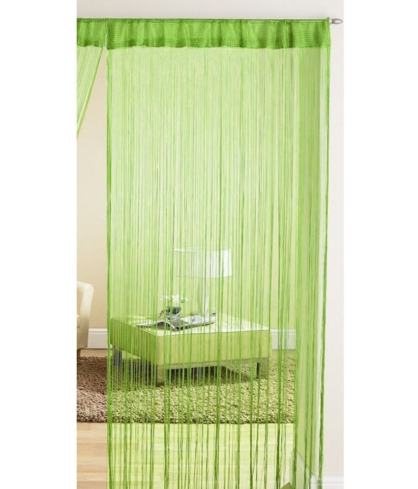     			Homefab India Solid Semi-Transparent Rod Pocket Long Door Curtain 9ft (Pack of 1) - Green