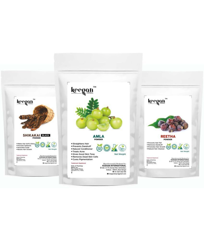     			Keegan Keegan Amla,Reetha,Shikakai Powder Combo Natural Henna 300 g Pack of 3
