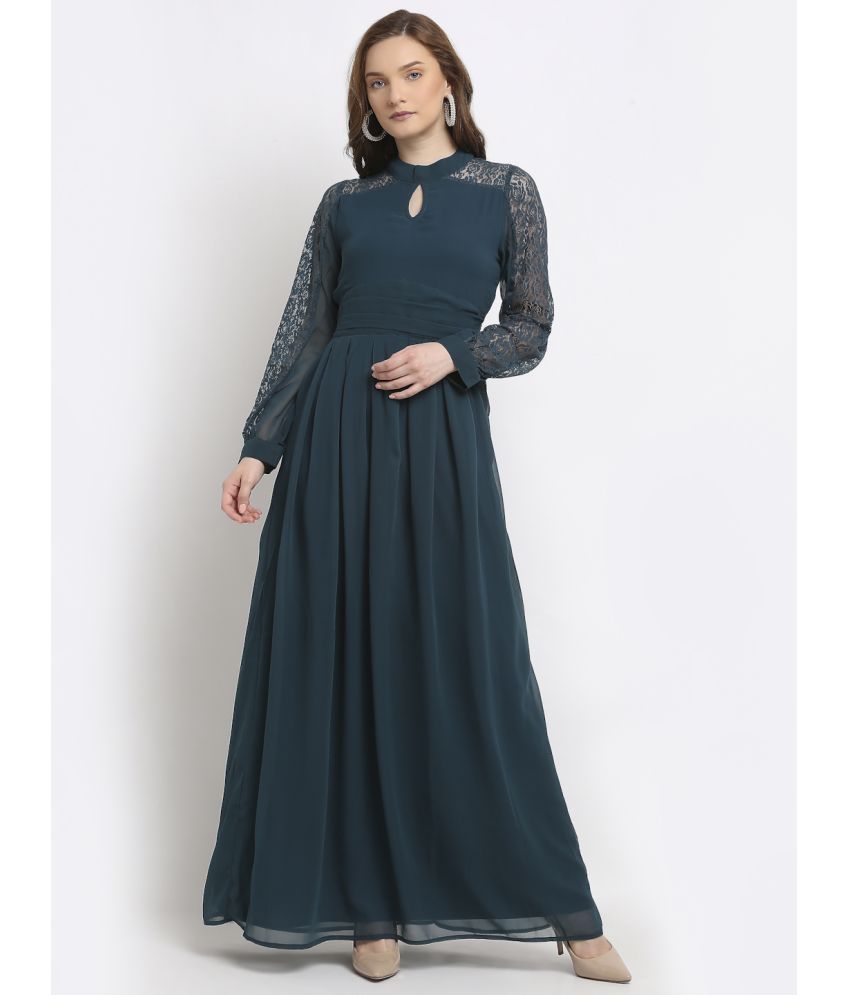 La Zoire - Georgette Turquoise Women's Gown ( )