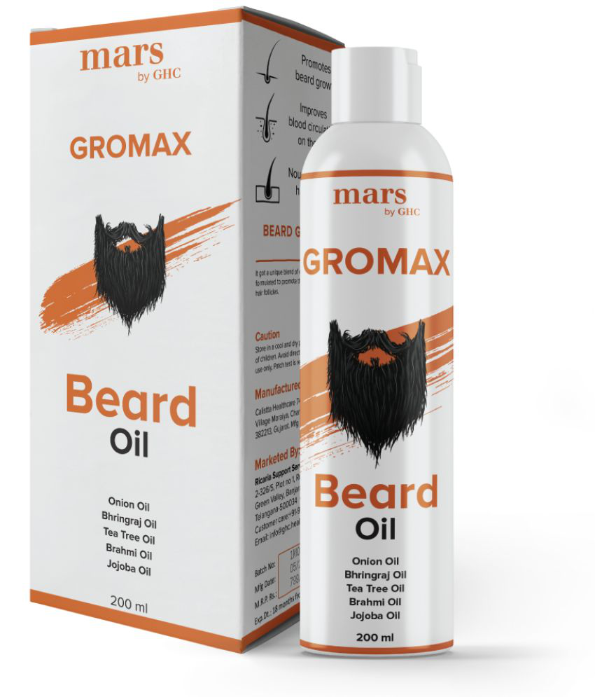 Buy mars by GHC Beard Growth Oil (200 ml - Pack of 1) | Promotes Thicker  Beard Growth | Powered With Onion Oil, Bhringraj Oil, Tea Tree Oil & 20  Natural Ingredients |