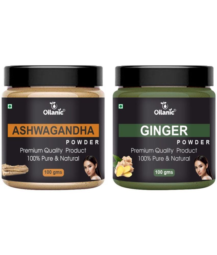     			Oilanic 100% Pure Ashwagandha Powder & Ginger Powder For Skincare Hair Mask 200 g Pack of 2