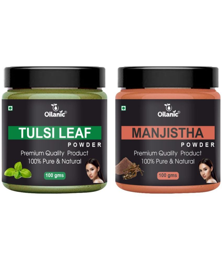     			Oilanic 100% Pure Tulsi Powder & Manjistha Powder For Skin Hair Mask 200 g Pack of 2