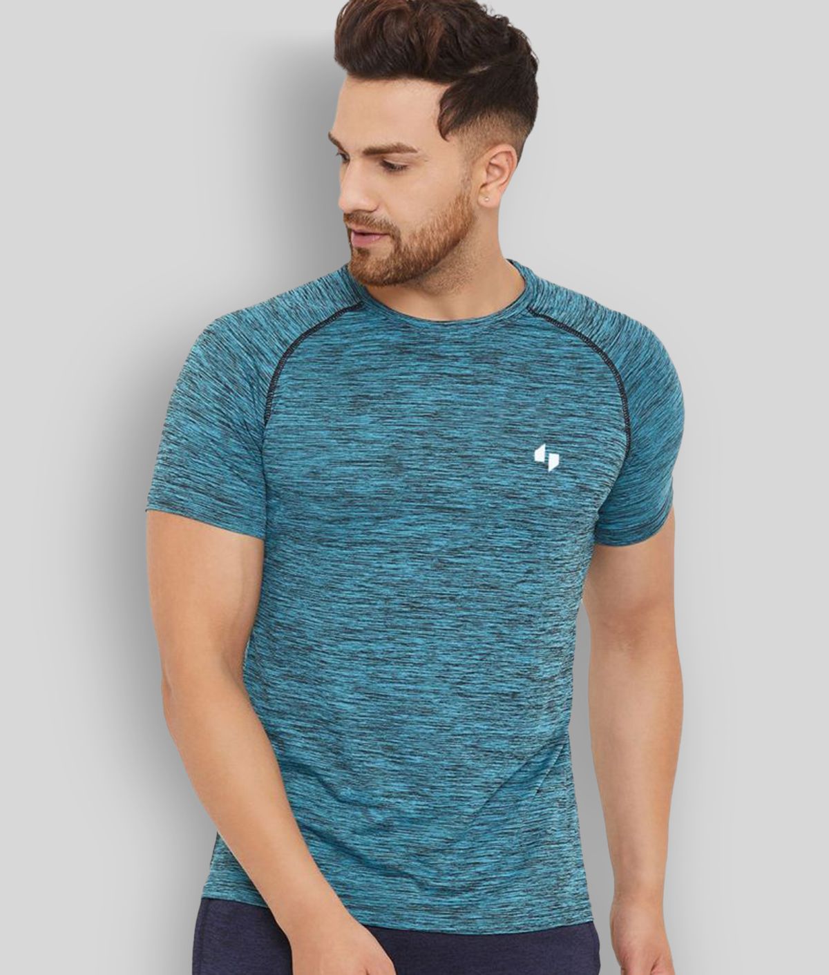     			BISHOP COTTON - Blue Polyester Regular Fit Men's T-Shirt ( Pack of 1 )