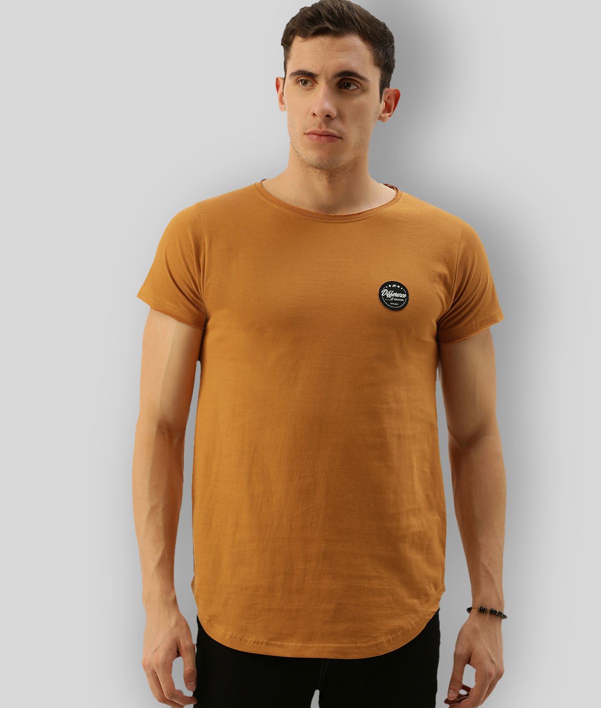     			Difference of Opinion - Brown Cotton Regular Fit  Men's T-Shirt ( Pack of 1 )