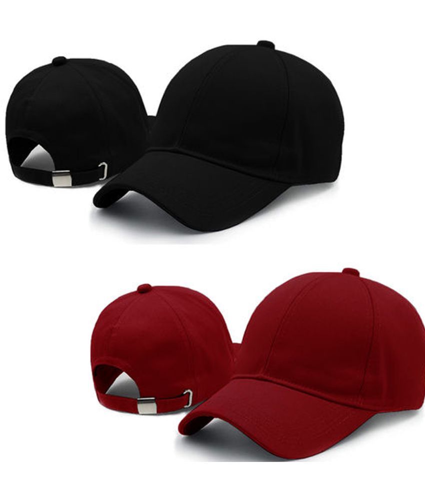     			Hills Boro Women's Red Cotton Caps For Summer ( Pack of 1 )