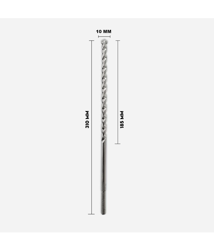     			Laxmi (10 x 310mm) Cross Tip Concrete Drill bit (Silver) Masonry Bit