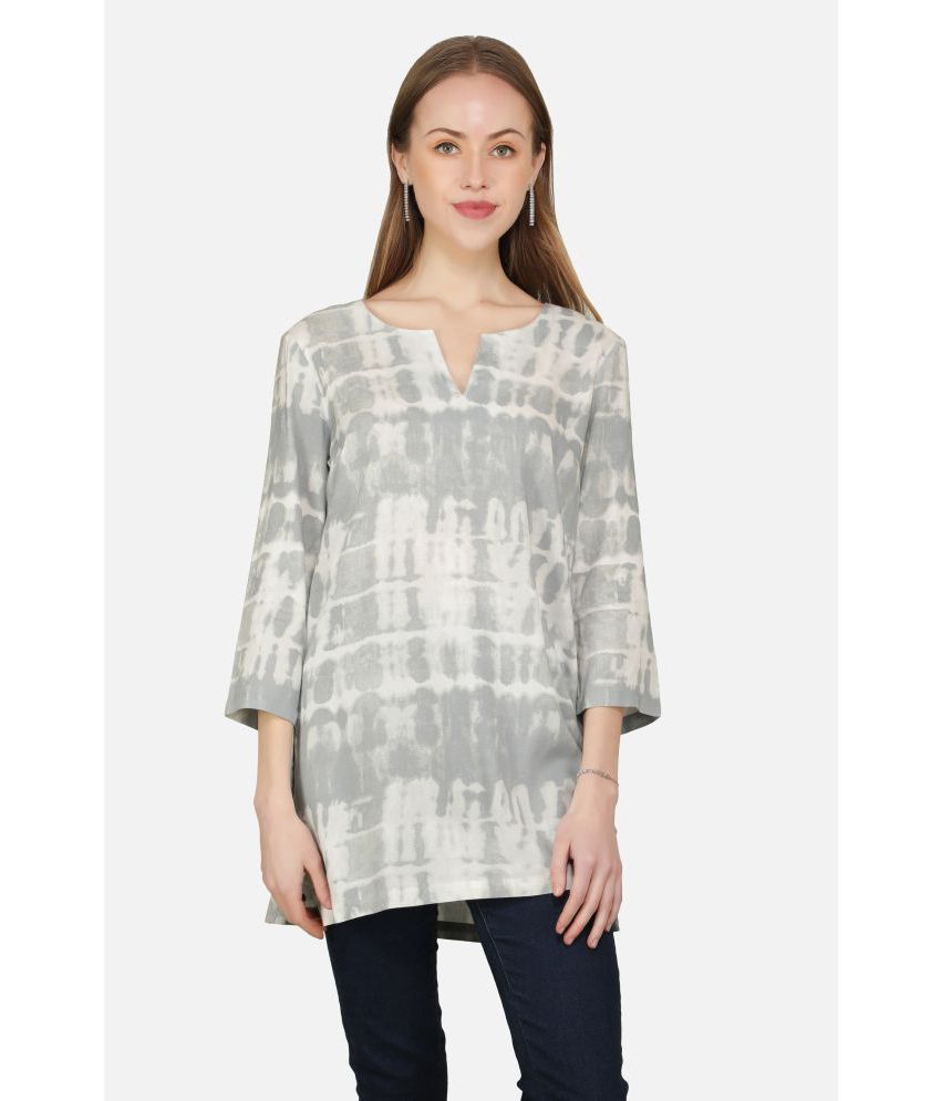     			NUEVOSDAMAS - Grey Cotton Blend Women's Tunic ( Pack of 1 )