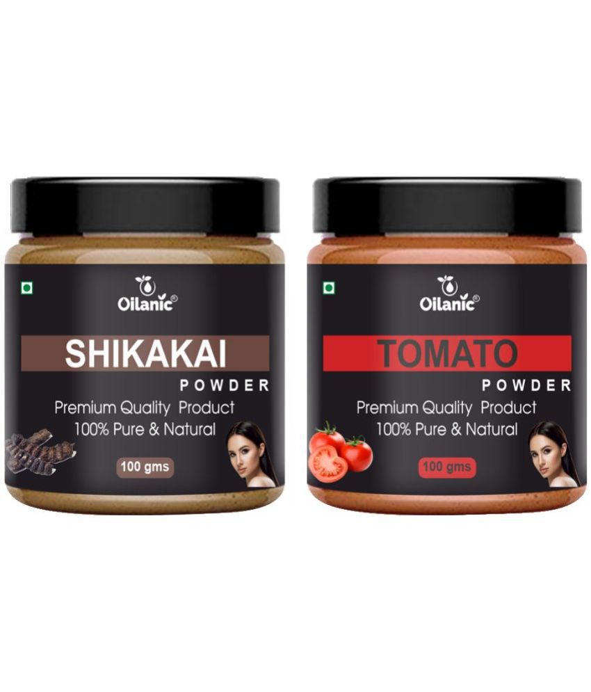     			Oilanic 100% Pure Shikakai Powder & Tomato Powder For Skincare Hair Mask 200 g Pack of 2