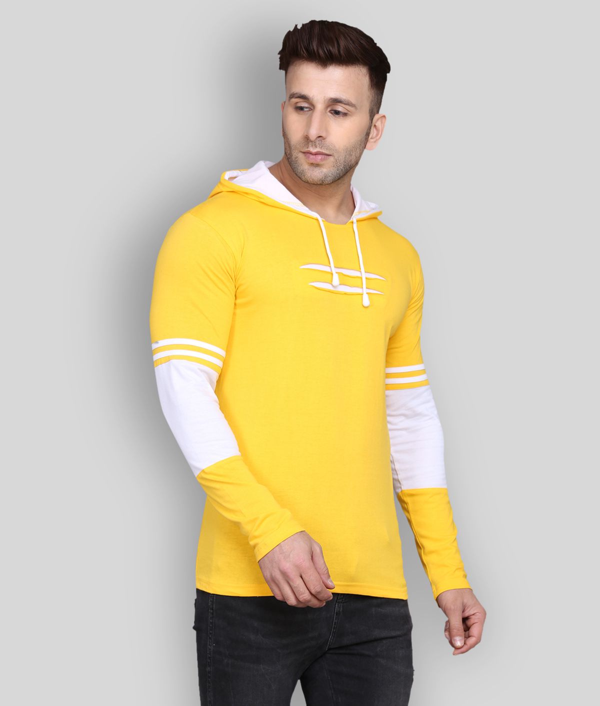     			SIDKRT - Yellow Cotton Regular Fit Men's T-Shirt ( Pack of 1 )