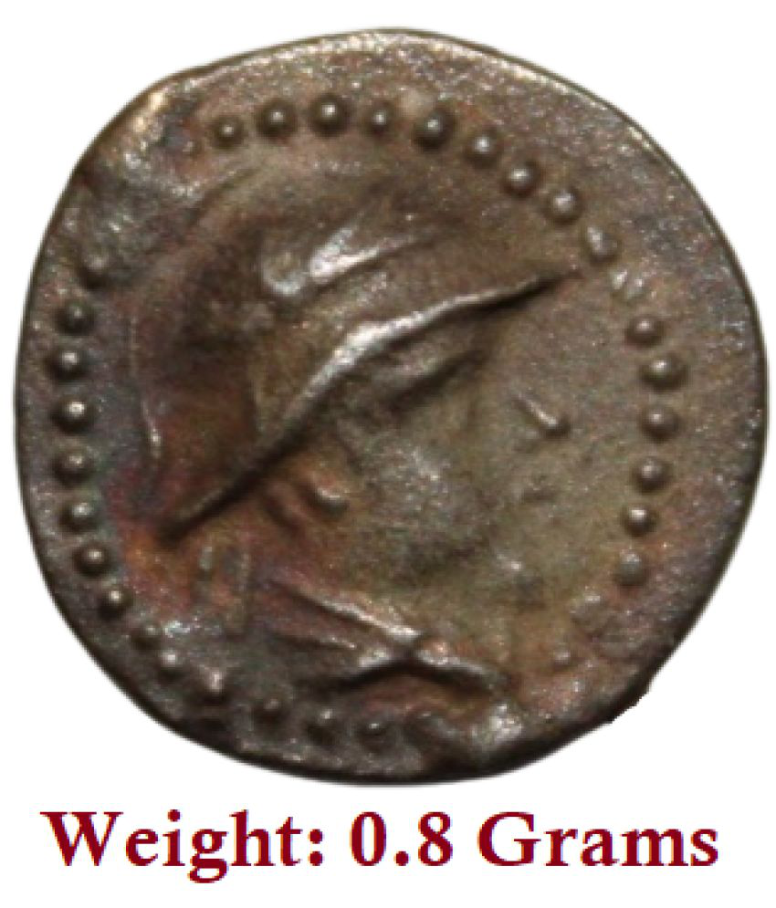     			(Small Coin) Bactria, Eukratides AR Obol Greek, Helmeted Type (171-145 BCE) Old and Rare Coin (Weight: 0.8 Grams)