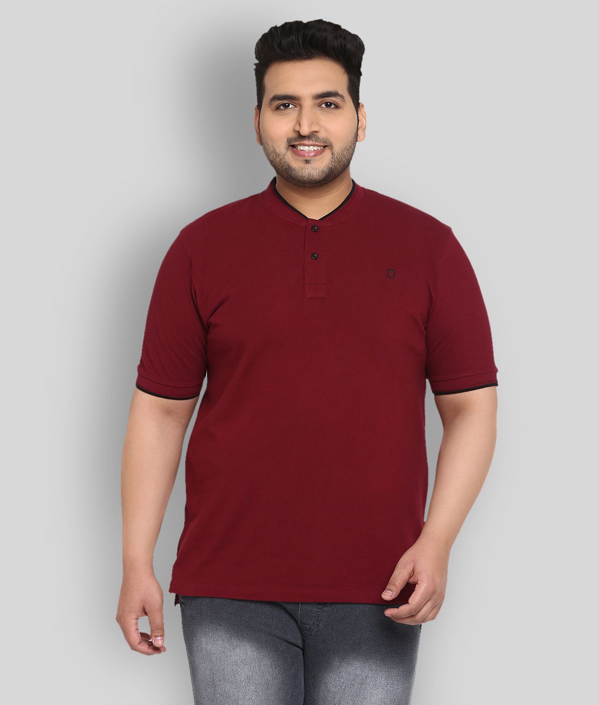     			Urbano Plus - Maroon Cotton Blend Regular Fit Men's T-Shirt ( Pack of 1 )