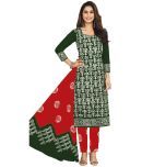 shree jeenmata collection Green Cotton Unstitched Dress Material - Single