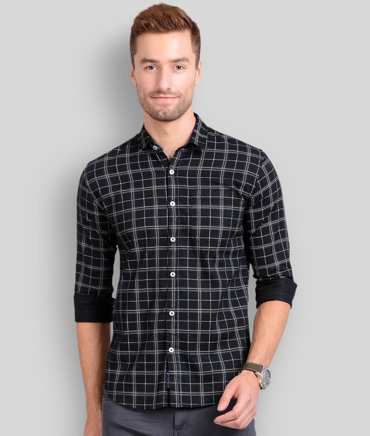     			Paul Street - Black Cotton Blend Slim Fit Men's Casual Shirt ( Pack of 1 )