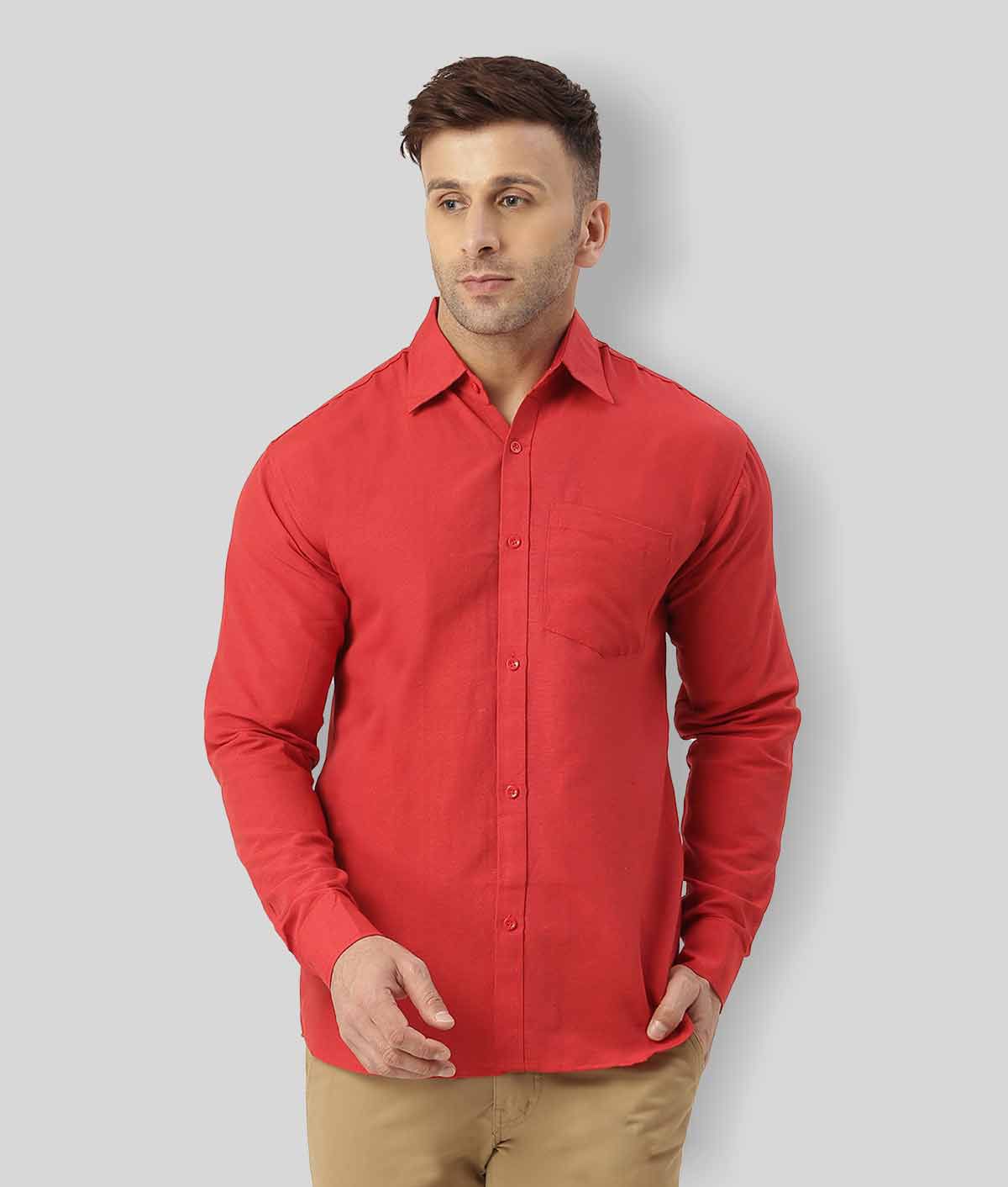     			RIAG - Red Cotton Regular Fit Men's Casual Shirt (Pack of 1 )