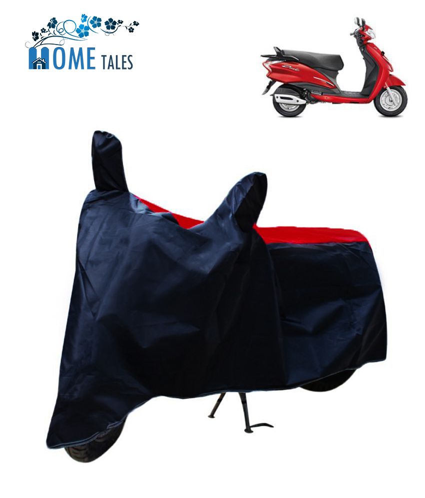     			HOMETALES Dustproof Bike Cover For Hero Duet with Mirror Pocket - Red & Blue