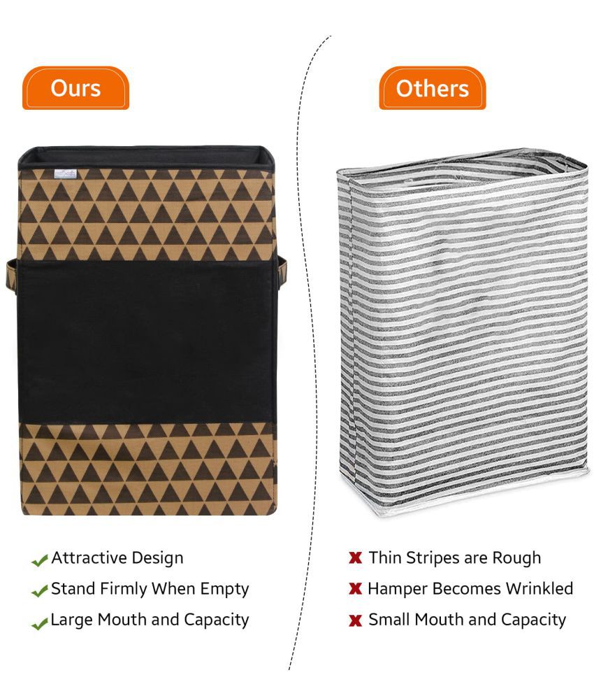     			PrettyKrafts 35L Rolling Slim Laundry Basket with Handle, Foldable Laundry Hamper, Collapsible Laundry Sorter and Organizer, Tall Storage Basket Bin (Arrow Brown)