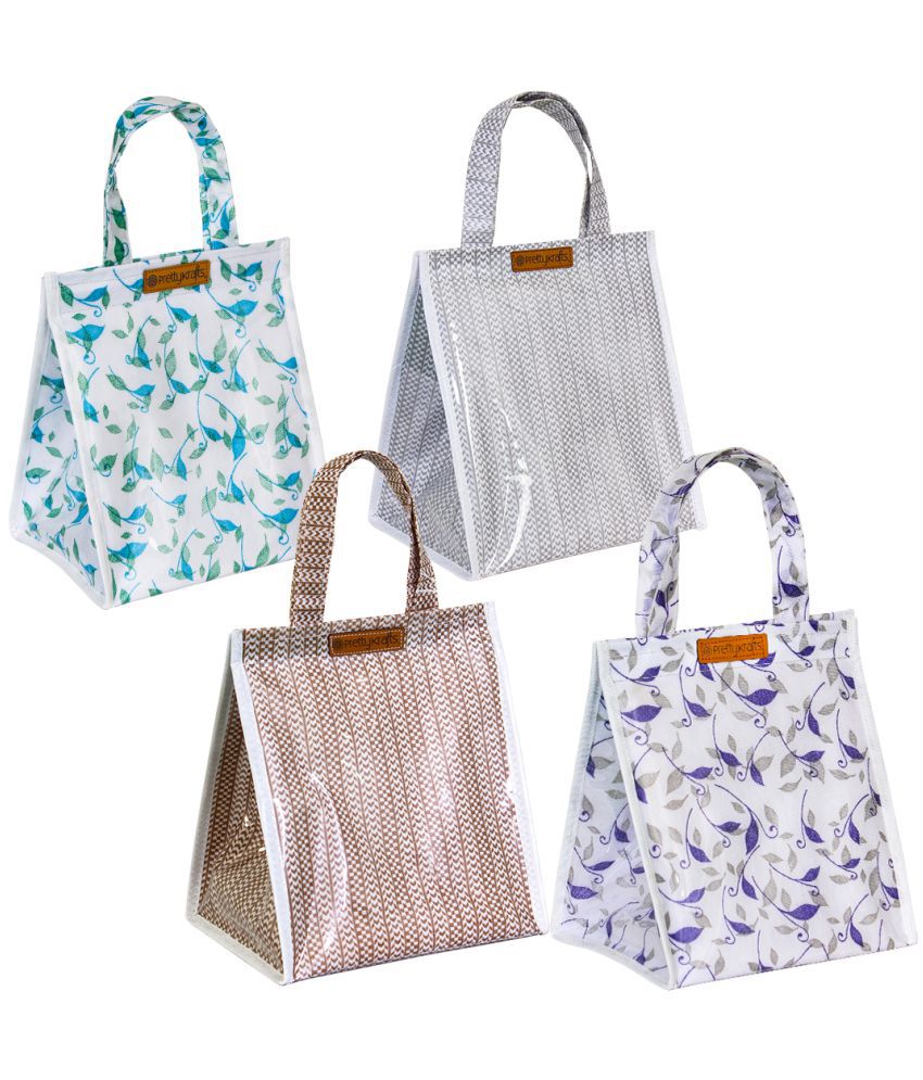 PrettyKrafts Multi Lunch Bags - 4 Pcs