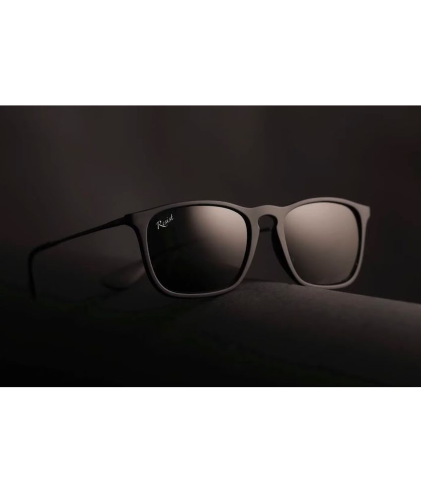 RESIST EYEWEAR - Black Rectangle Sunglasses Pack of 1
