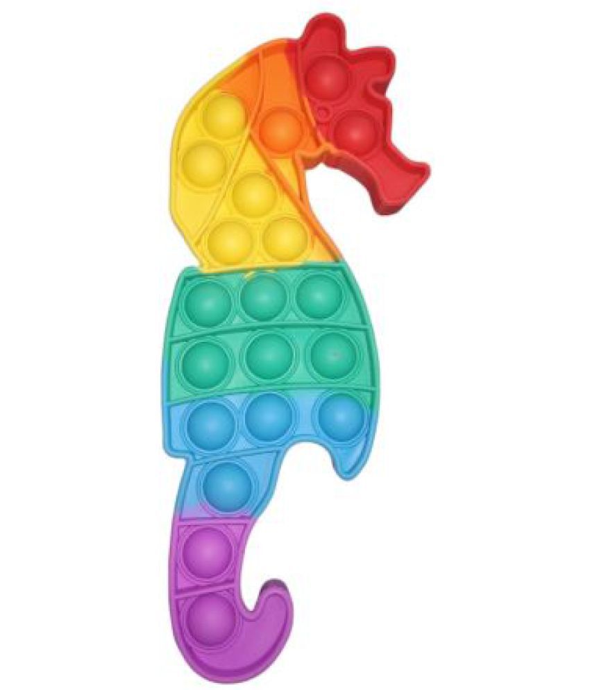 Fidget Toys Horse Rainbow Push Bubble Fidgets Sensory Toy Pop Fidget Toy for Kids Adults Silicone Stress Relief Toy 