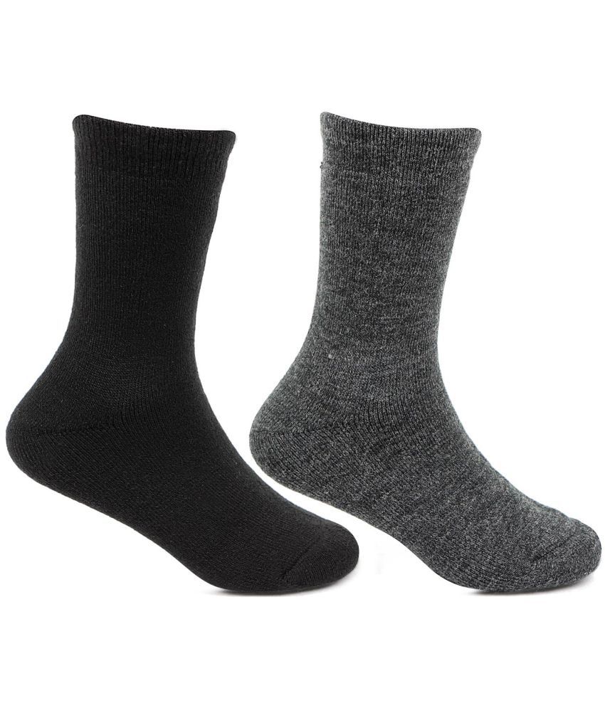     			Bonjour - Woollen Grey Boy's School Socks ( Pack of 2 )