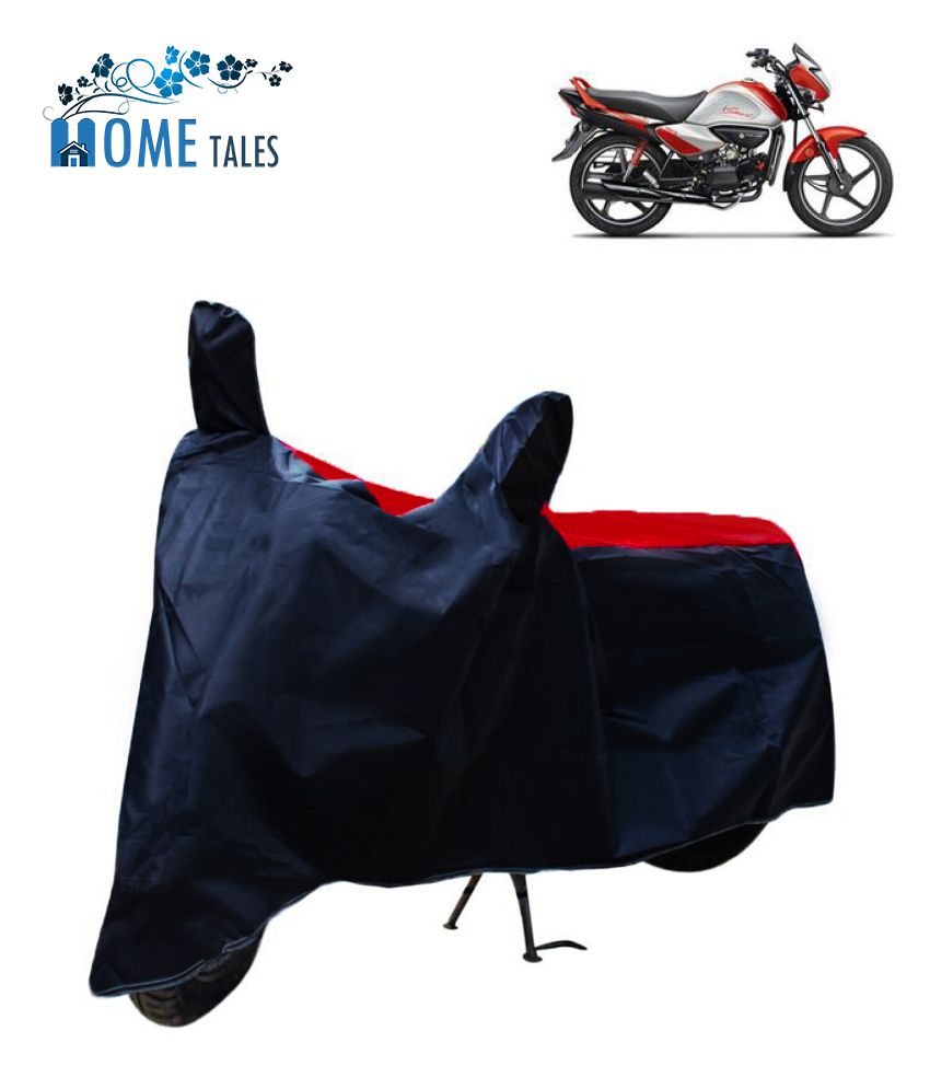     			HOMETALES Dustproof Bike Cover For Hero Splendor I Smart with Mirror Pocket - Red & Blue