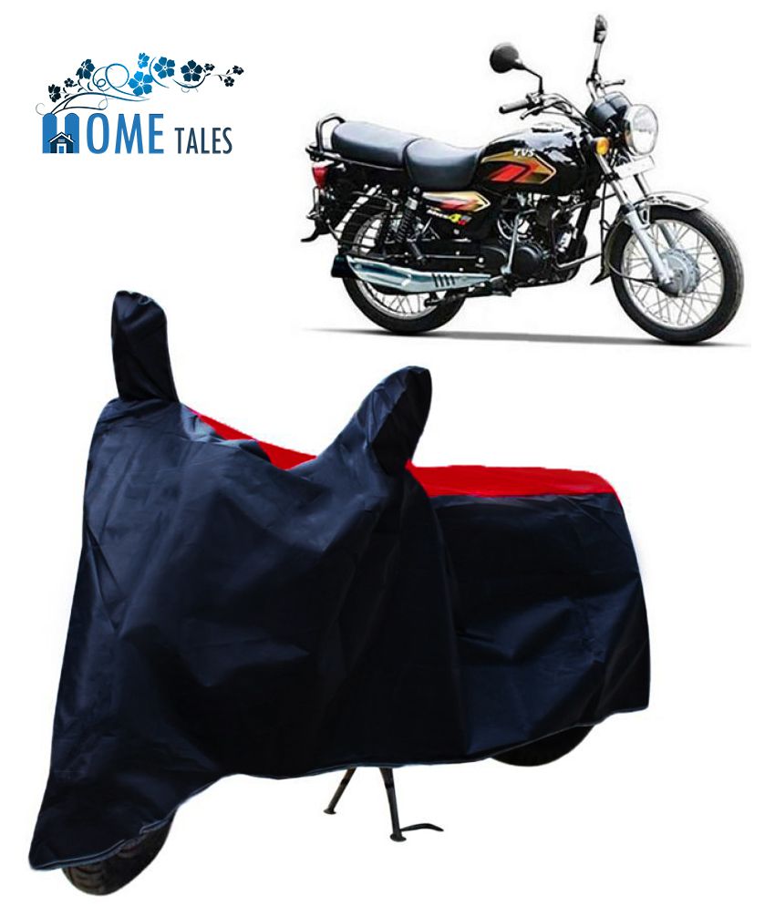     			HOMETALES Dustproof Bike Cover For TVS Max 4R with Mirror Pocket - Red & Blue