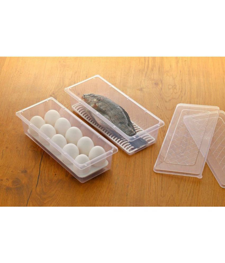     			Food Storage Fridge Container For Fish,Meat,Egg And Vegetable Storage  1500 Ml Fish and Egg Plastic Food Container Set of 2 1500 mL