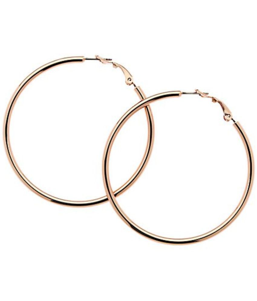     			I Jewels Gold Plated Big Hoop Bali Earrings for Women (E2645G)