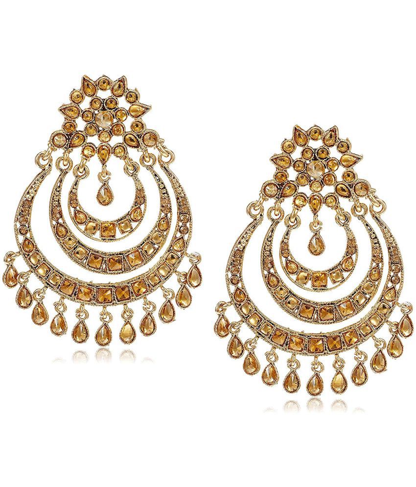     			I Jewels Gold Plated Zinc Alloy Earrings For Women's & Girls, Gold(E2633)