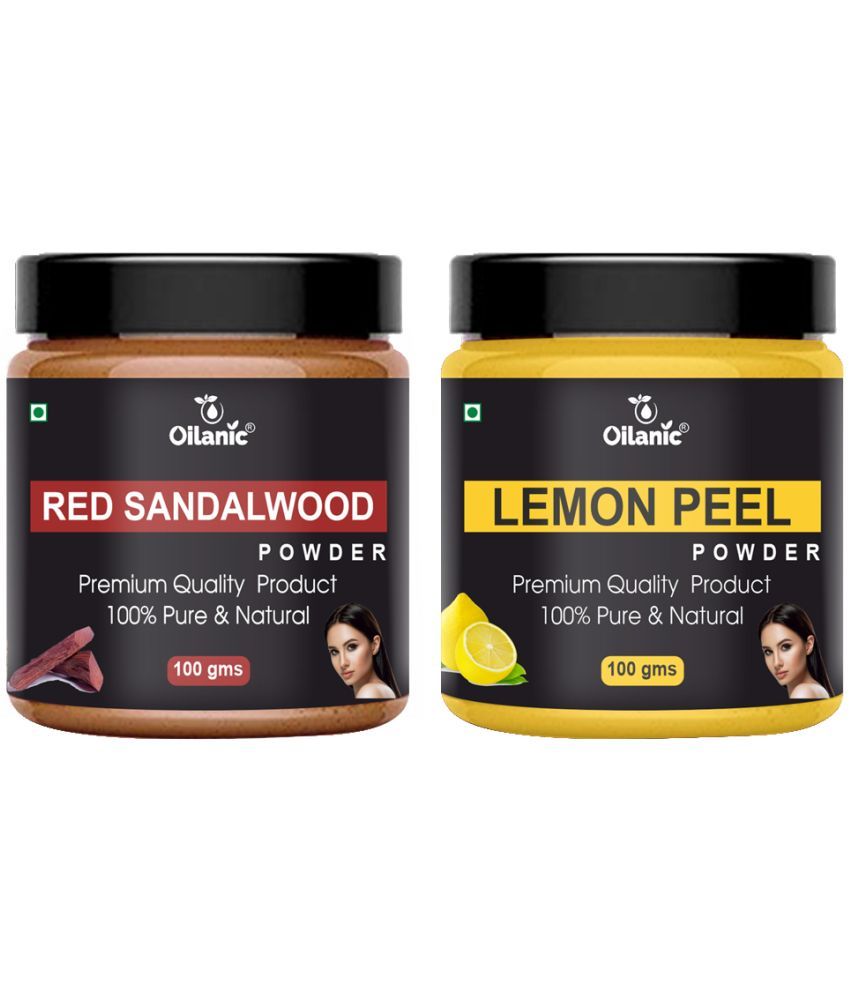     			Oilanic 100% Red Sandalwood Powder & Lemon Peel Powder For Skin Hair Mask 200 g Pack of 2