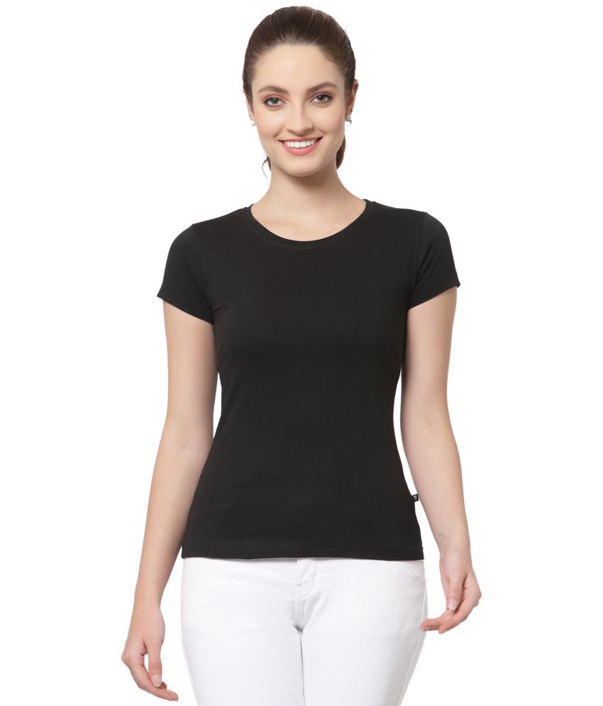    			Proteens - Cotton Blend Regular Black Women's T-Shirt ( Pack of 1 )