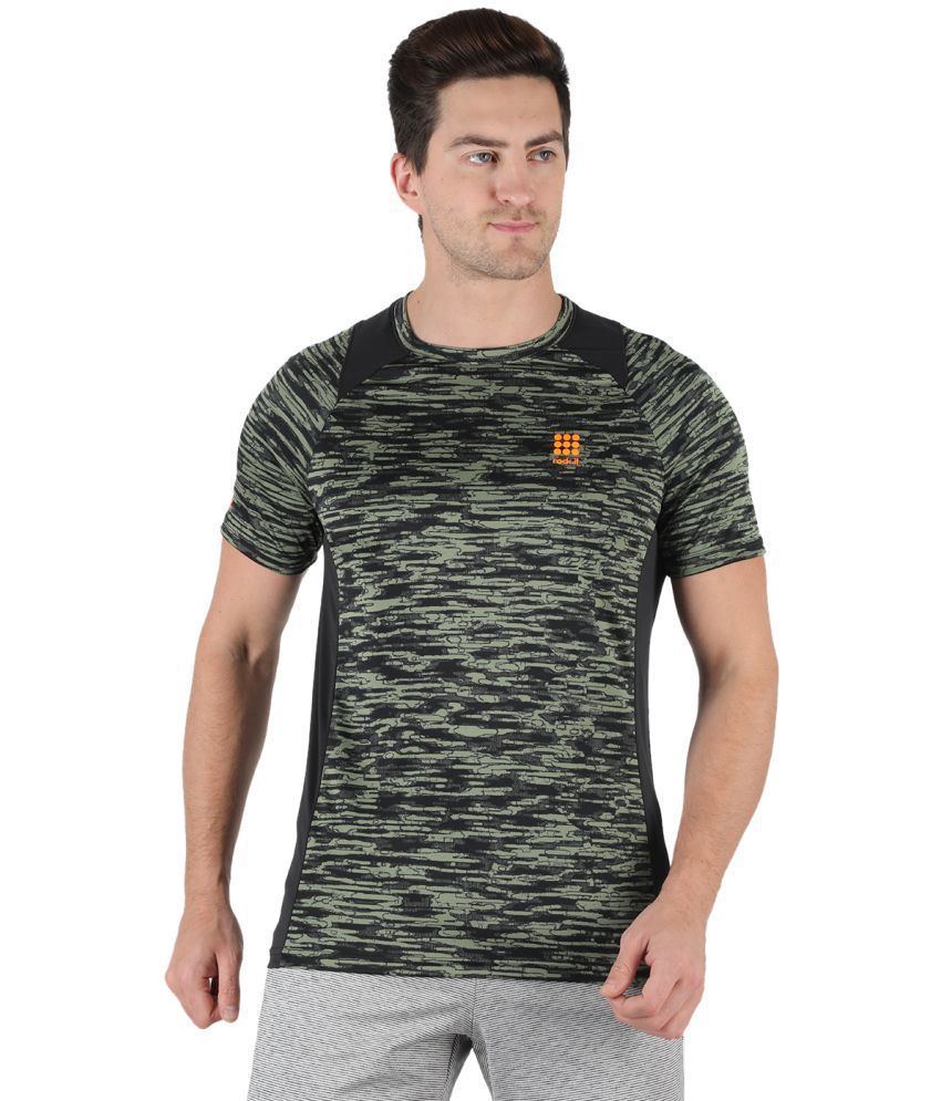    			Rock.it - Polyester Slim Fit Olive Green Men's Sports T-Shirt ( Single Pack )