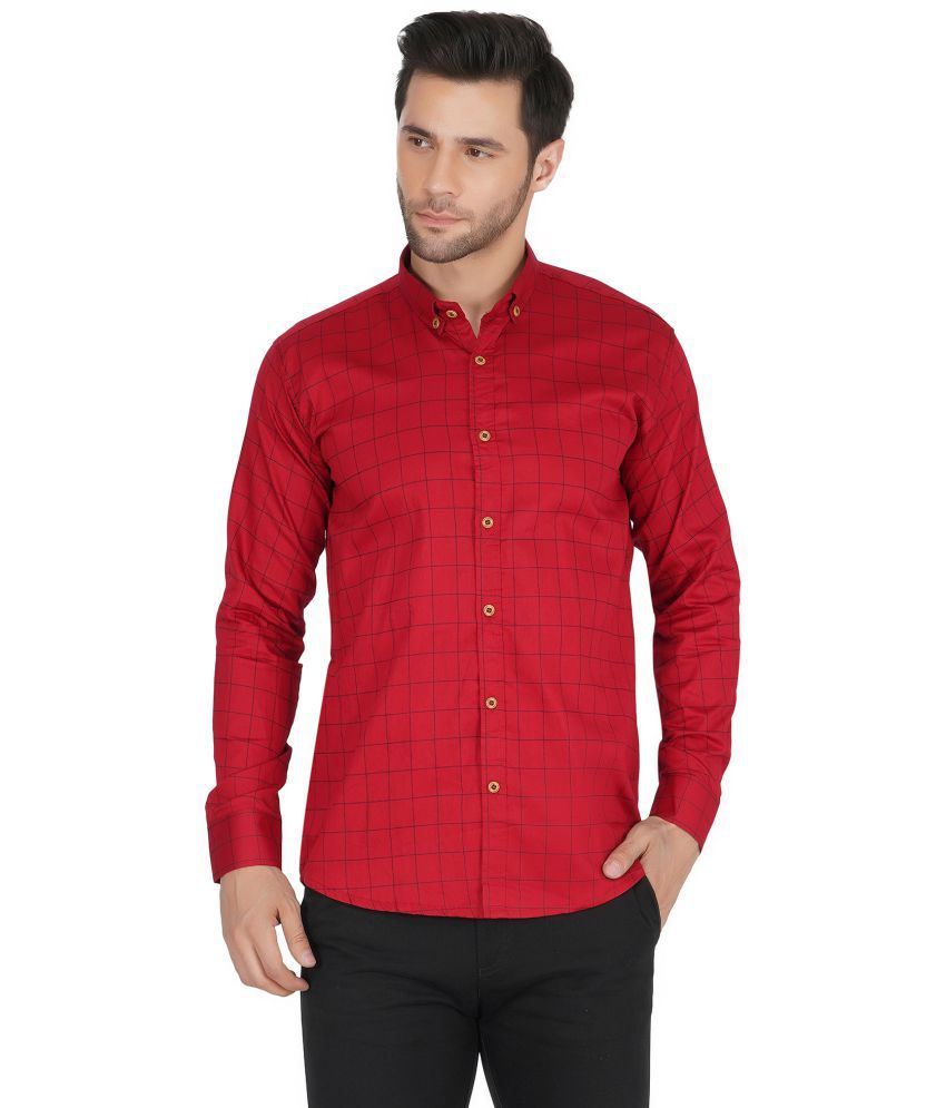 Singularity - Cotton Blend Regular Fit Maroon Men's Casual Shirt ( Pack of 1 )