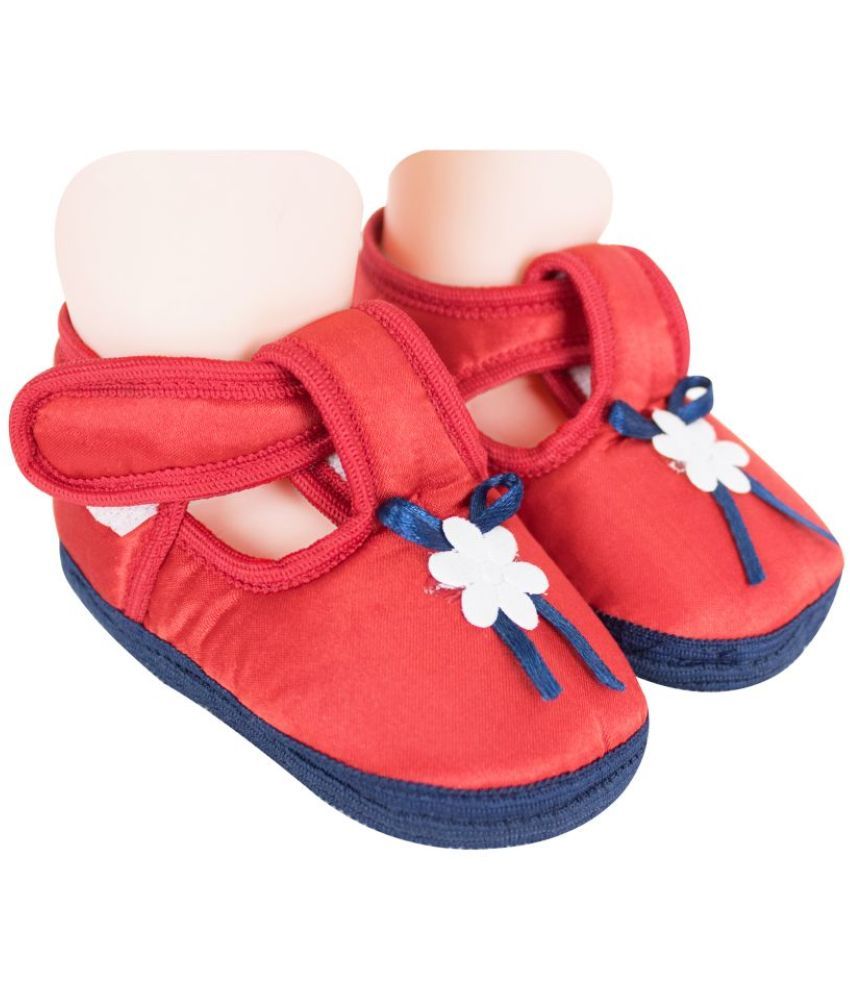     			Neska Moda Baby Girls Satin Sandal Booties For 6 To 9 Months (Red,Dark Blue) -BT711