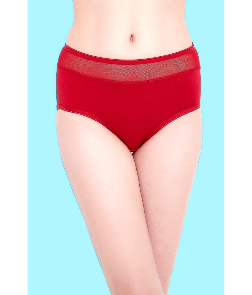     			Clovia Cotton Solid Women's Hipster ( Red )