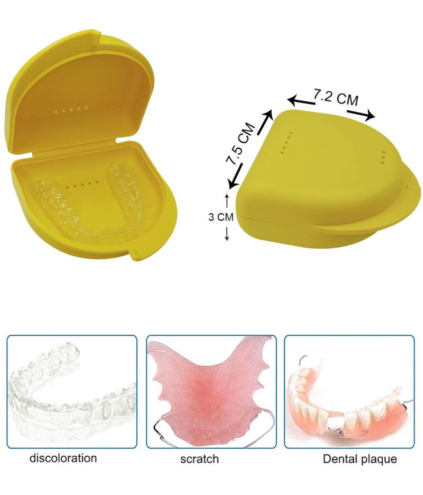 Dentosmile Orthodontic Retainer/Aligner Case/BoxYellow/1pcs Denture