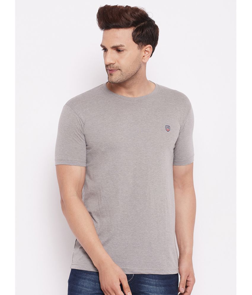     			Lycos - Cotton Regular Fit Light Grey Men's T-Shirt ( Pack of 1 )
