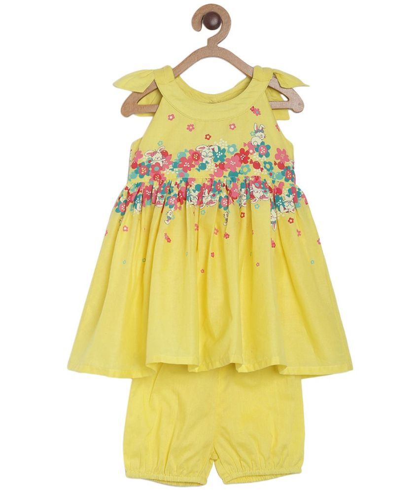     			MINI KLUB - 100% Cotton Yellow Baby Girl Dress ( Pack of 1 )